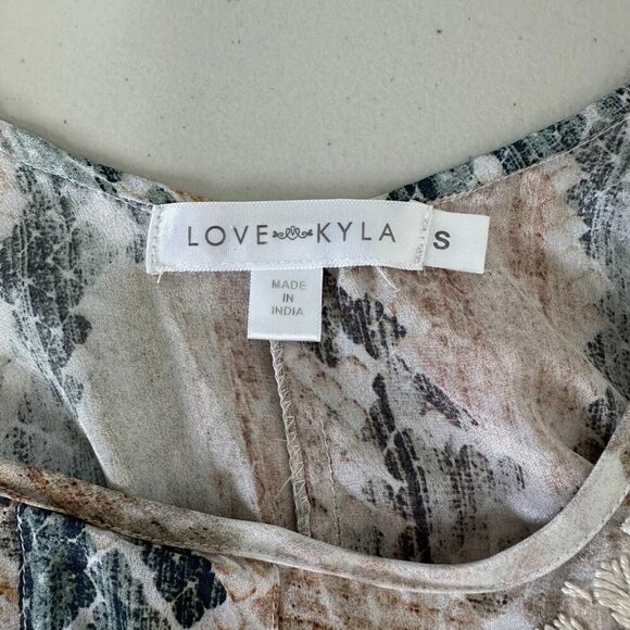 Love Kyla Tank Dress Size S Silk Blend Seo Iris Embroidered Hi Lo - Picture 4 of 8